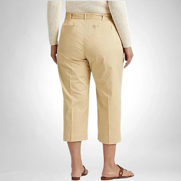 Lauren Ralph Lauren Plus-Size Belted Wide-Leg Cropped Pants | Sizes 14 & 16 NWT - Picture 7 of 8